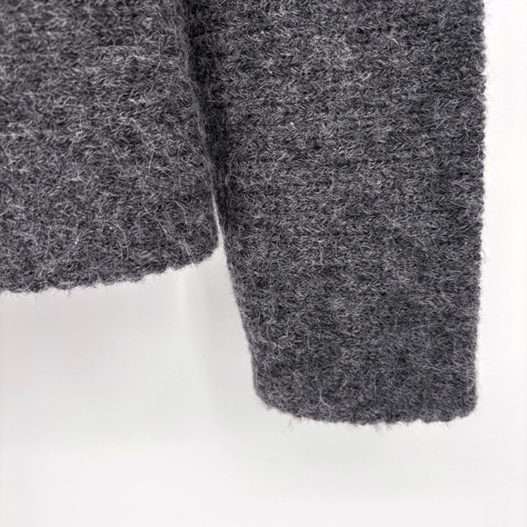 EILEEN FISHER | Wool-Mohair Blend Cowl Neck Sweater in Charcoal Grey | S - Picture 10 of 12